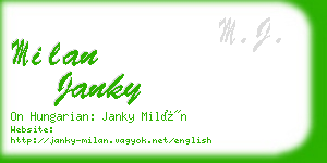 milan janky business card